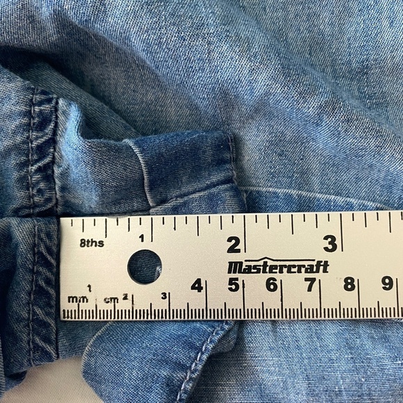 J. Crew Women's Denim Collared Romper Short Sleeve Size 0 Button Up Front - Picture 15 of 16